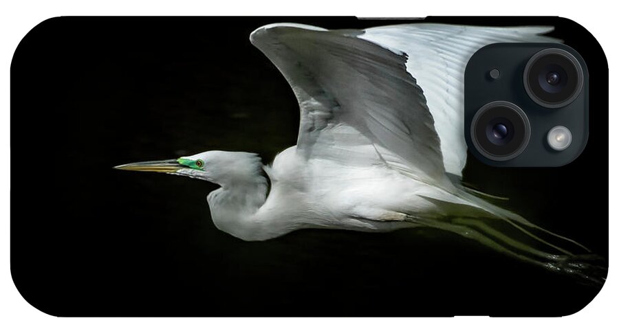 Great Egret iPhone Case featuring the photograph Graceful Flight by Belinda Greb