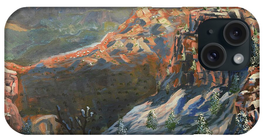 Grand Canyon iPhone Case featuring the painting Grand Canyon Winter by Chance Kafka