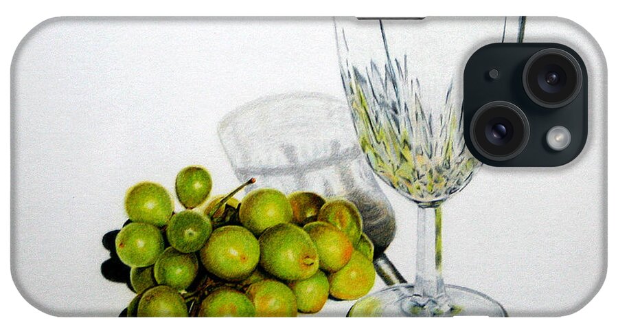 Grapes iPhone Case featuring the drawing Grapes and Crystal by Marna Edwards Flavell