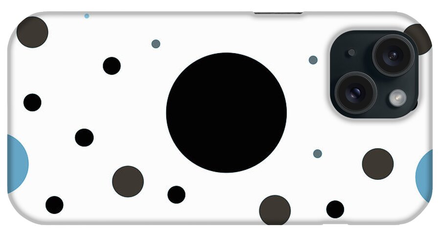 Black iPhone Case featuring the digital art Graphic Polka Dots by Amelia Pearn