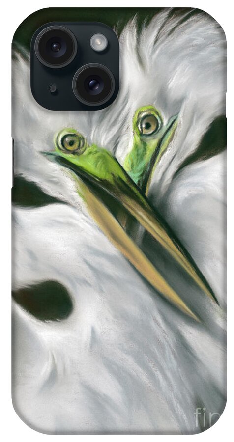 Bird iPhone Case featuring the painting Great Egrets in Love by MM Anderson
