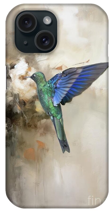 Great Sapphirewing iPhone Case featuring the photograph Great Sapphirewing Male by Eva Lechner