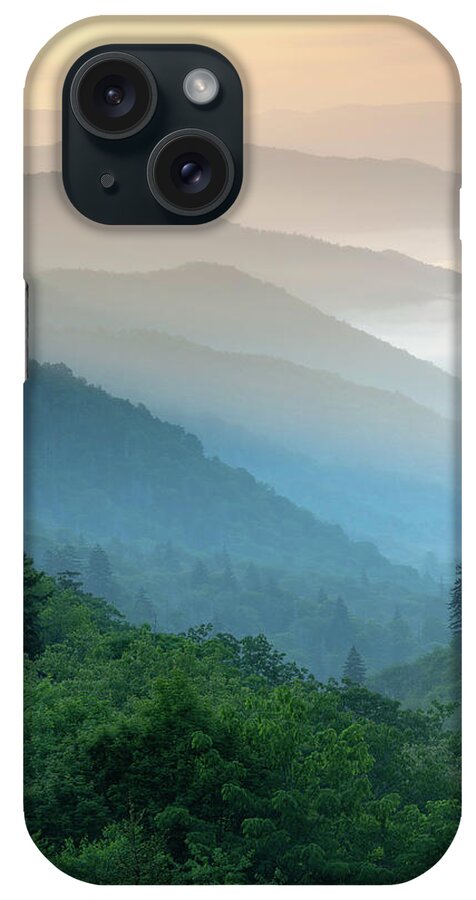 Great Smoky Mountains iPhone Case featuring the photograph Great Smoky Mountains National Park Oconaluftee River Valley Sunrise by Mark VanDyke