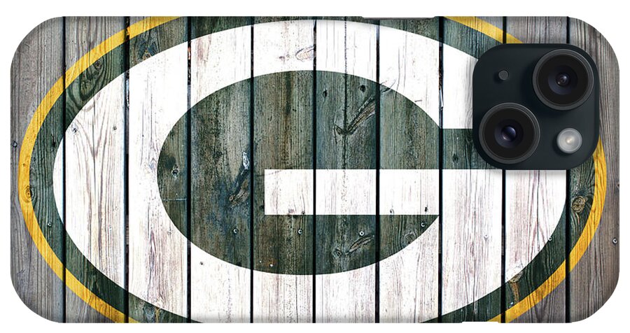 Green Bay Packers iPhone Case featuring the digital art Green Bay Packers Wood Art 2 by CAC Graphics