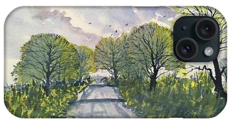 Watercolour iPhone Case featuring the painting Green Dikes Lane by Glenn Marshall