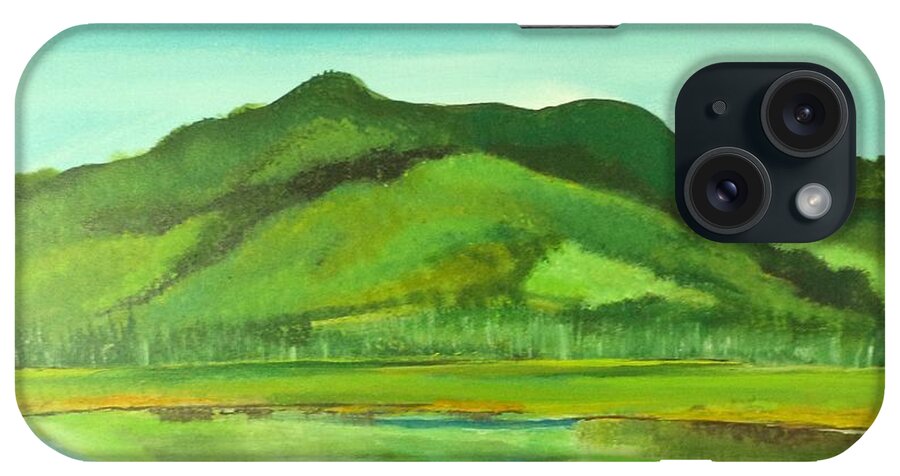 Landscape iPhone Case featuring the painting Green Mountain N,H, # 262 by Donald Northup