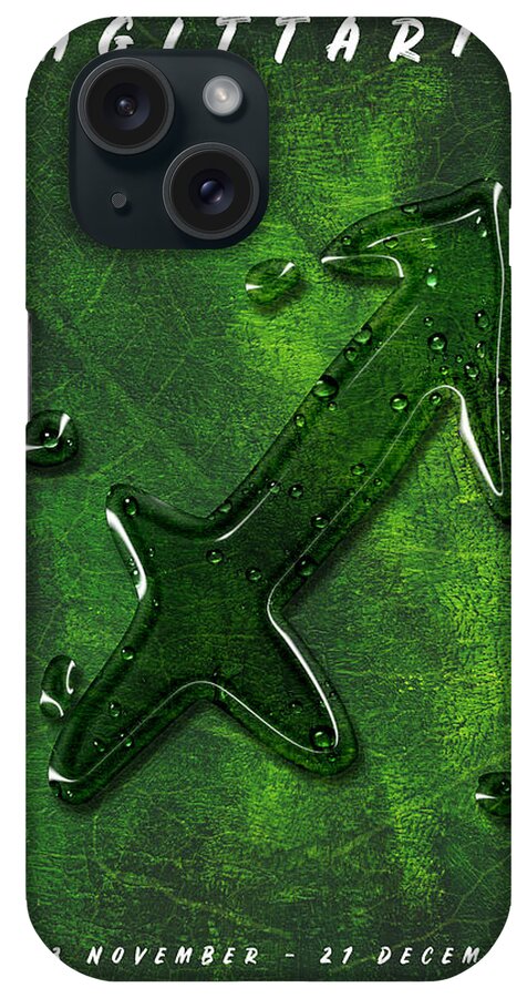 Astrology iPhone Case featuring the digital art Green Sagittarius by Andrea Gatti