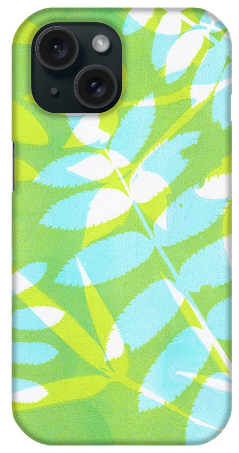 Plant Print iPhone Case featuring the photograph Greens and Blue Plant Print by Kristine Anderson