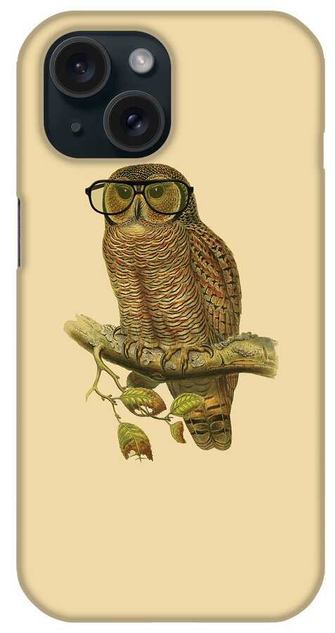 Owl iPhone Case featuring the digital art Grow Wise Little Owl by Madame Memento
