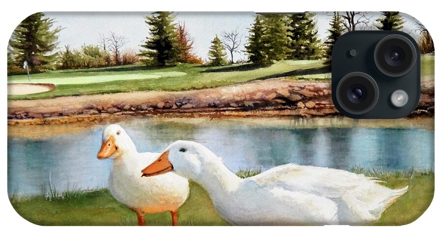 Ducks iPhone Case featuring the painting Keep Your Eye on The Ball by Jeanette Ferguson