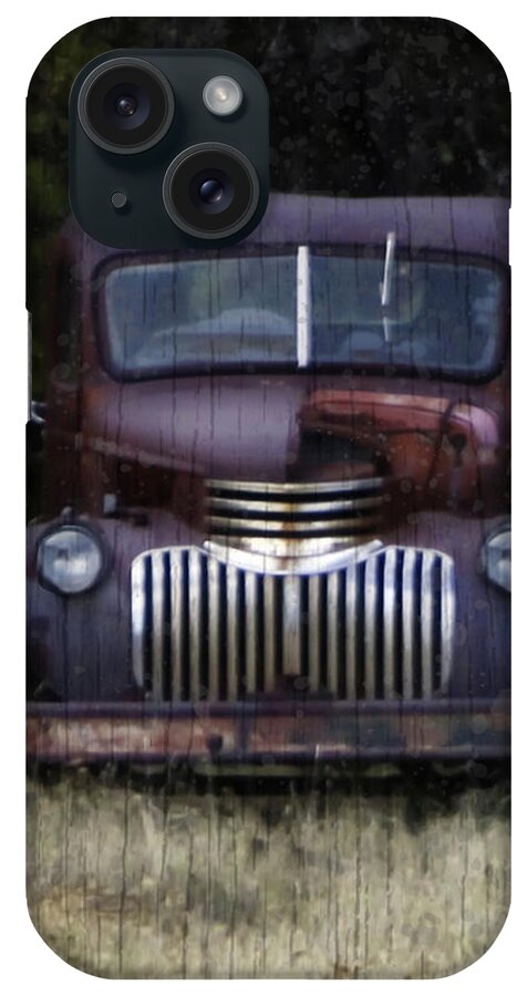 Vintage Truck iPhone Case featuring the mixed media Guardian of the Field by Kandy Hurley