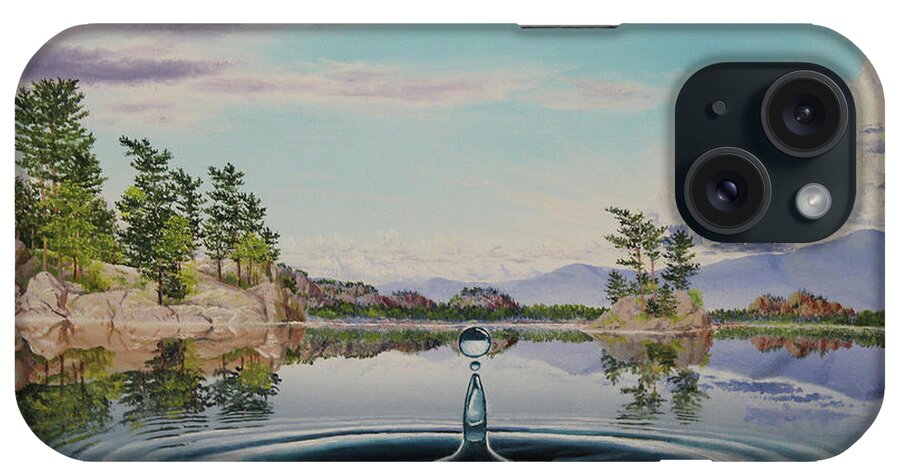 Lake iPhone Case featuring the painting H2O by Michael Goguen