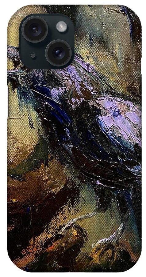 Raven iPhone Case featuring the painting Hail Gladdening Light by Carole Foret