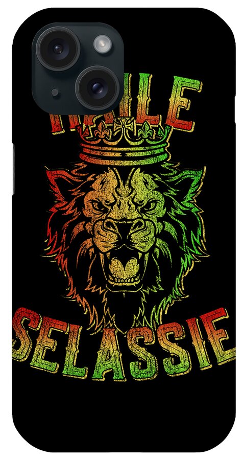 Cool iPhone Case featuring the digital art Haile Selassie Rastafari Reggae by Flippin Sweet Gear