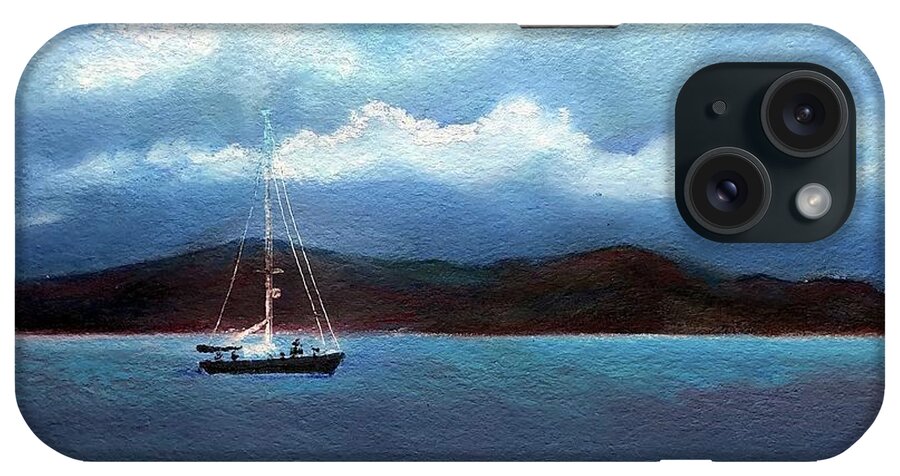 Sail iPhone Case featuring the painting Haitian Sail, Comier- Plage, Haiti by Shirley Galbrecht