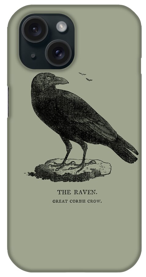 Raven iPhone Case featuring the digital art Halloween raven by Madame Memento