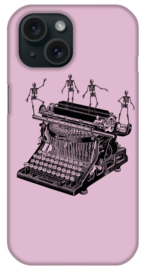 Typewriter iPhone Case featuring the digital art Halloween scene by Madame Memento