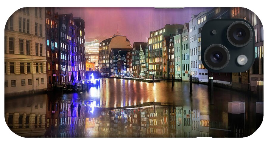 Hamburg iPhone Case featuring the photograph Hamburg By Night by Carol Japp