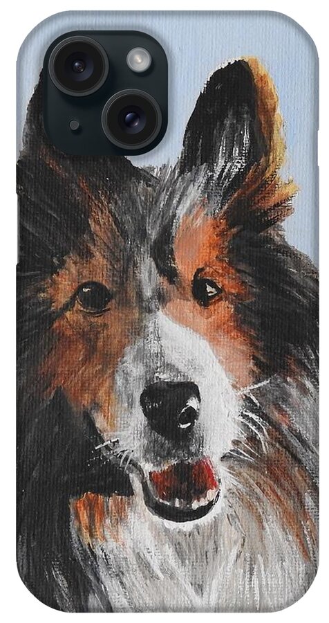 Dog iPhone Case featuring the painting Handsome One by Betty-Anne McDonald