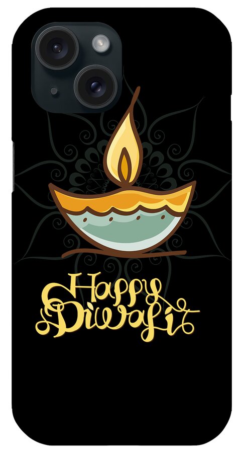 Cool iPhone Case featuring the digital art Happy Diwali T Shirt by Flippin Sweet Gear
