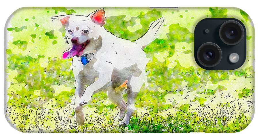 Dog iPhone Case featuring the digital art Happy Dog by Matthew Nelson
