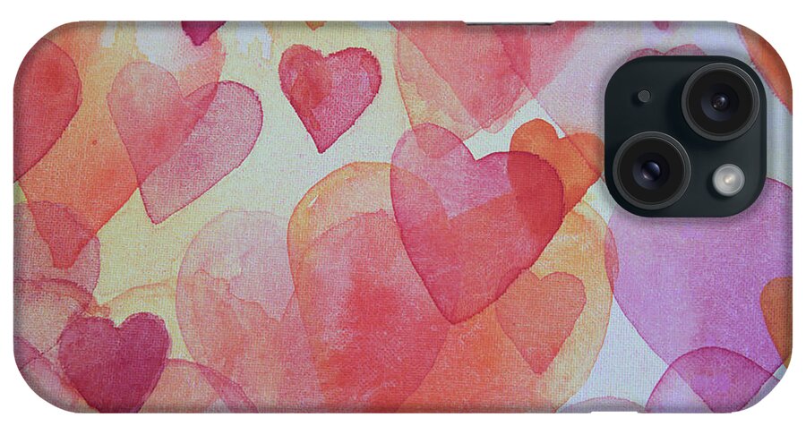 Love iPhone Case featuring the painting Happy Hearts 2 by Stella Levi