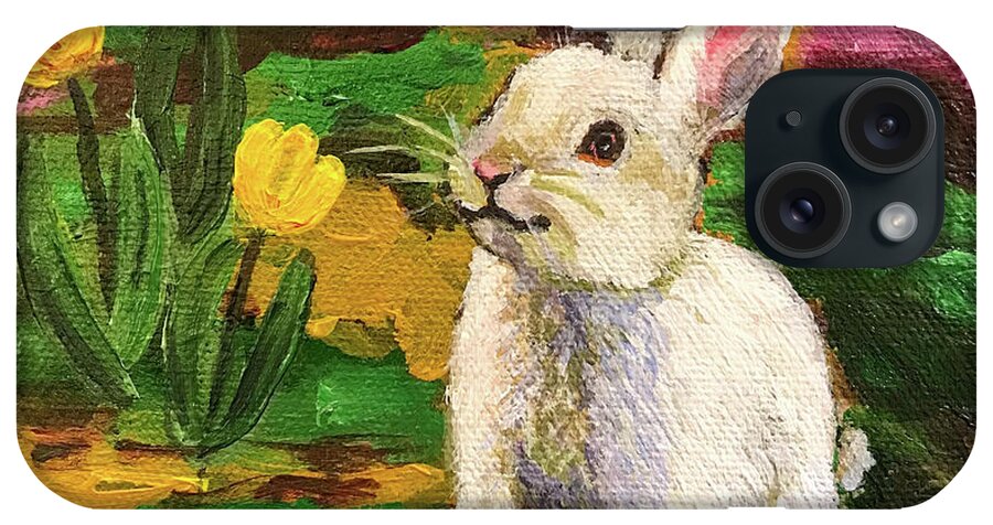 Original Painting iPhone Case featuring the painting Happy Hoppy Easter by Sherrell Rodgers