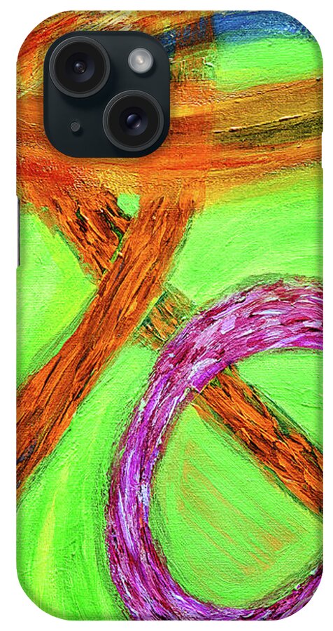 Art iPhone Case featuring the painting Bright Tangle by Jay Heifetz