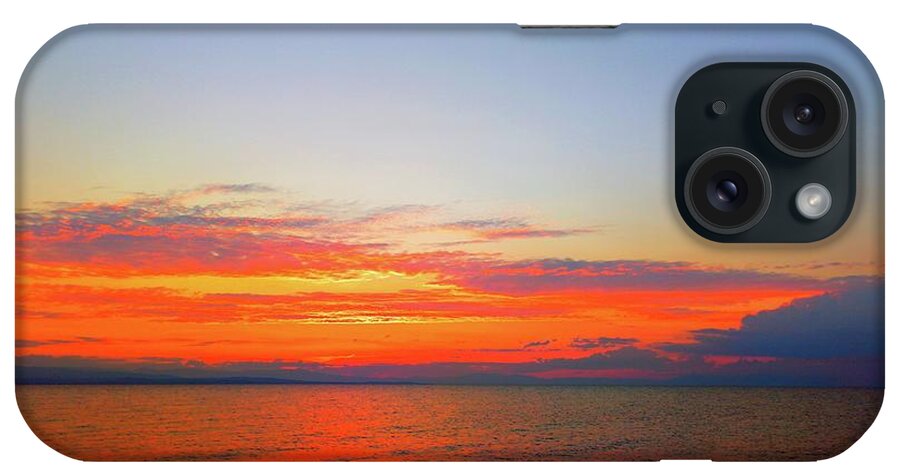 Harmony Of Sunset Over The Seascape iPhone Case featuring the photograph Harmony of Sunset Over The Seascape by Leonida Arte