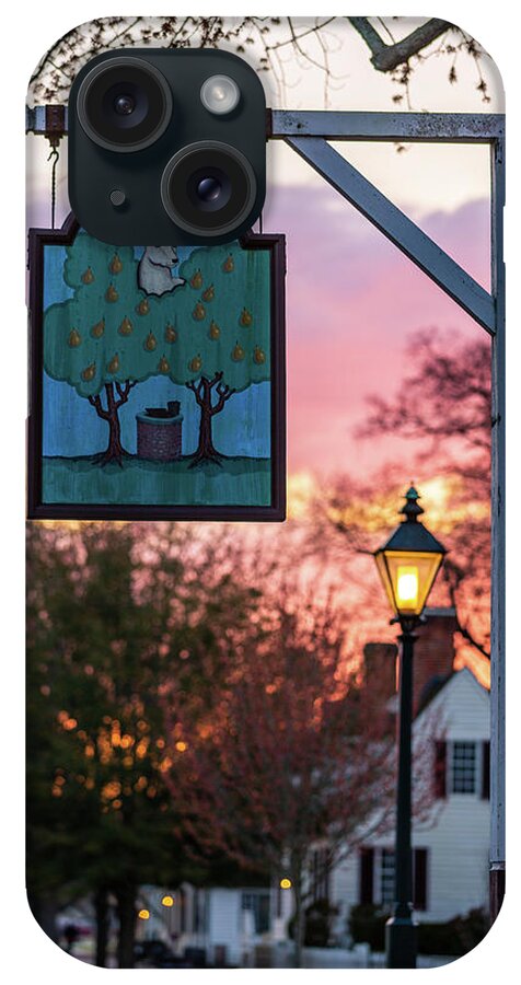 Hartwell Perry Tavern iPhone Case featuring the photograph Hartwell Perry Tavern Sign at Sunrise by Rachel Morrison