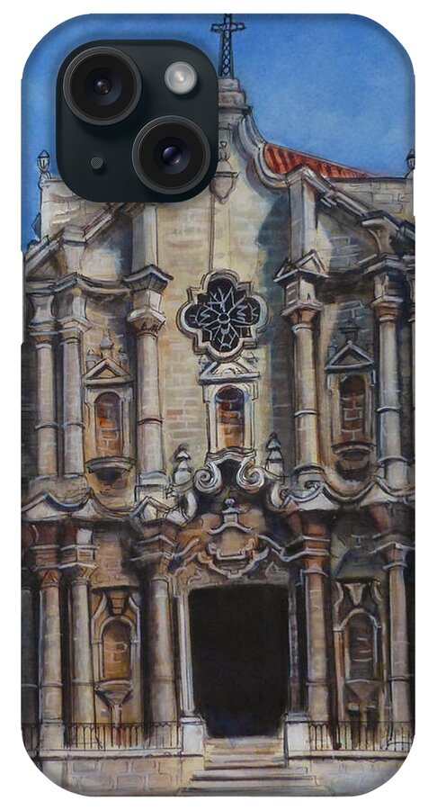 La Cathedral De La Virgen Maria De La Concepcion Inmaculada De La Habana iPhone Case featuring the painting Havana Cathedral by Henrieta Maneva