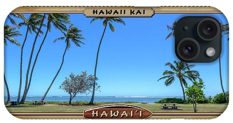 Hawaii Kai iPhone Case featuring the photograph Hawaii Kai Tall Palm Trees Hawaiian Style Panoramic Photograph by Aloha Art