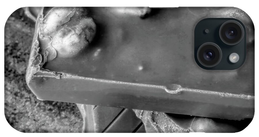 Chocolate iPhone Case featuring the photograph Hazelnut Milk Chocolate BW by Elisabeth Lucas