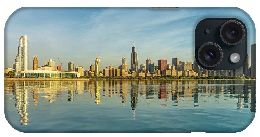 Chicago iPhone Case featuring the photograph Hazy Golden Chicago Skyline by Jennifer White