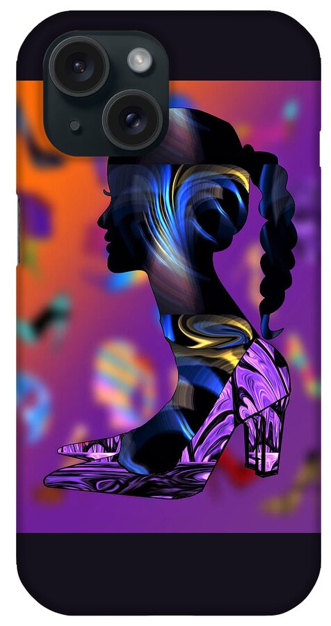 Abstract iPhone Case featuring the digital art Head Over Heels - No.3 by Ronald Mills