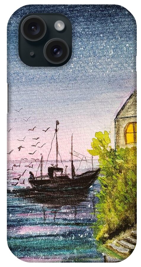 Fishing iPhone Case featuring the painting Heading Home by Deahn Benware