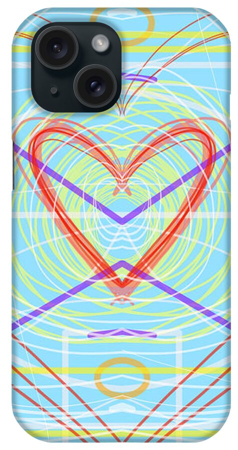 Love iPhone Case featuring the digital art Heart Doodle by Meghan Elizabeth