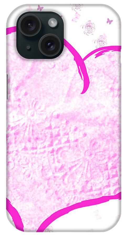 Pink iPhone Case featuring the mixed media Heart for Mom by Moira Law