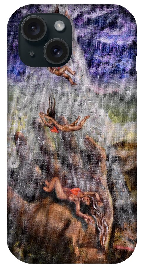 Leap Of Faith iPhone Case featuring the painting Heart Forward Leap of Faith by Selena Wilson