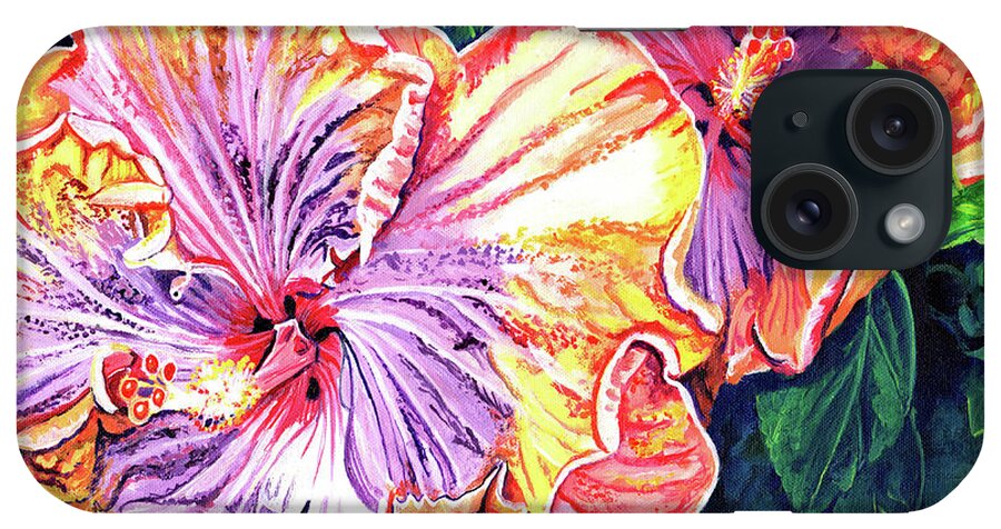 Hibiscus iPhone Case featuring the painting Heavenly Hibiscus 2 by Marionette Taboniar