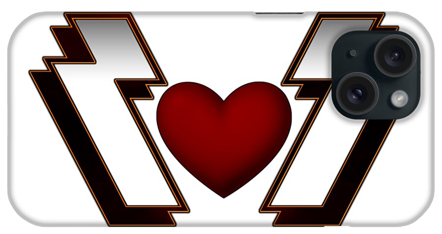Heart iPhone Case featuring the digital art Heavy Metal Heart Emblem by Rolando Burbon