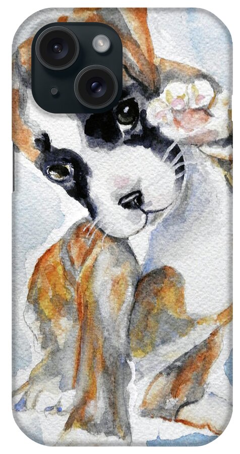 Boxer Puppy iPhone Case featuring the painting Hello, I think I love you by Barbara F Johnson