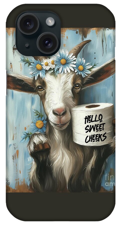 Goat iPhone Case featuring the painting Hello Sweet Cheeks by Tina LeCour