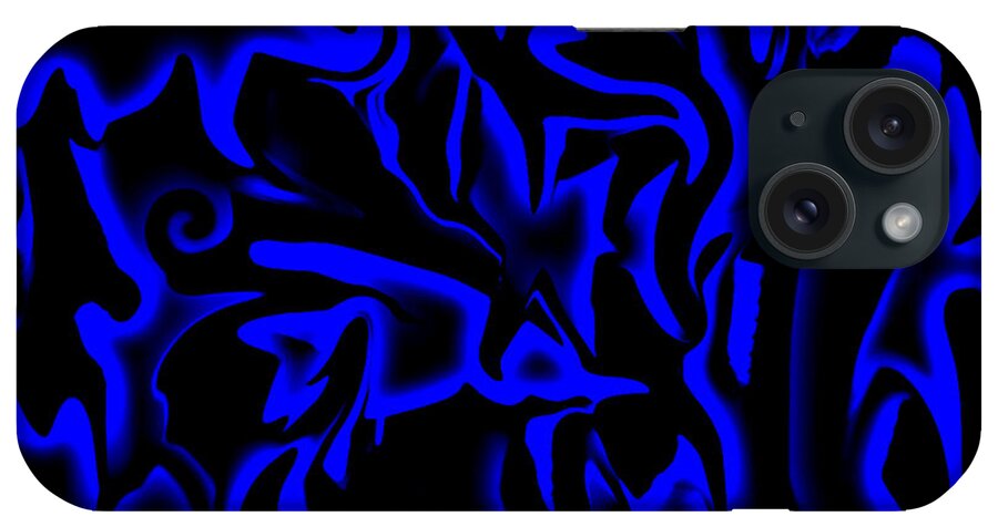Abstract Art iPhone Case featuring the digital art Hidden Blue Bird by Ronald Mills
