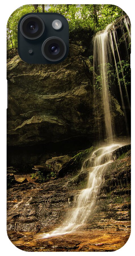 Hidden Falls iPhone Case featuring the photograph Hidden Falls in Hanging Rock State Park Danbury North Carolina by Bob Decker