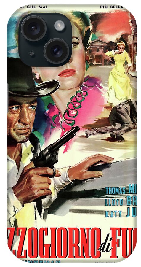 Synopsis iPhone Case featuring the mixed media ''High Noon'', 1952 - art by Angelo Cesselon by Movie World Posters