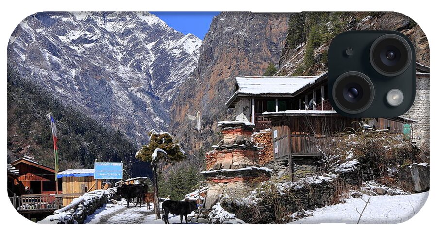 Nepal iPhone Case featuring the photograph Himalayan Mountain Village by Aidan Moran