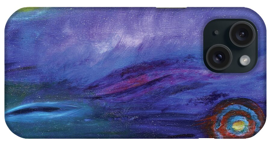 Space iPhone Case featuring the painting Hole in Time by David Feder