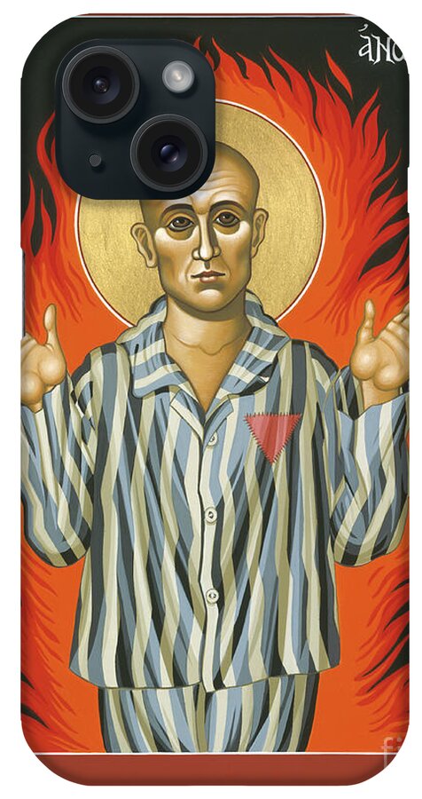 William Hart Mcnichols iPhone Case featuring the painting Holy Priest Anonymous One of Sachsenhausen 013 by William Hart McNichols