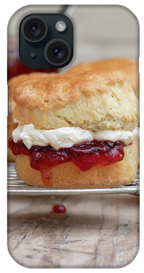 Scones iPhone Case featuring the photograph Homemade Scones with Jam and Cream by Tim Gainey